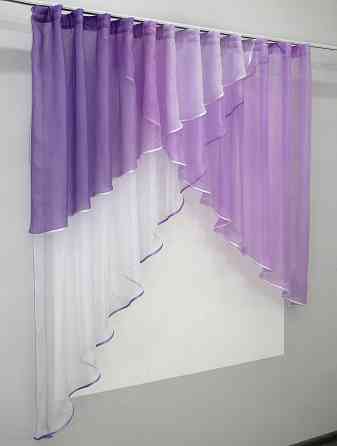 Кухонная занавесь (290х170см) цвет сиреневый с белым 00к 59-334 Киев