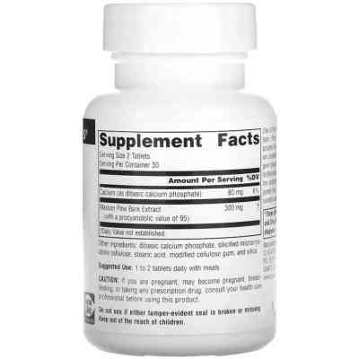 Вітамінно-мінеральний комплекс Source Naturals Екстракт соснової кори, 150 мг, Pine Bark Extract, 60 таблеток (SNS-02083) Вінниця