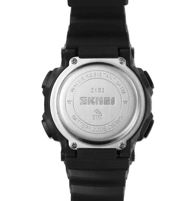 Чоловічий спортивний годинник Skmei 2153 (Чорний з білим циферблатом) Київ - фото 7