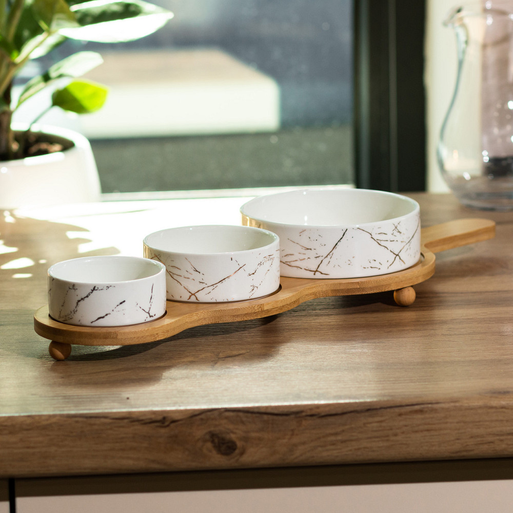 Yiwu Набір для закусок порцелянаовий 3 штуки на підставці Киев - изображение 2