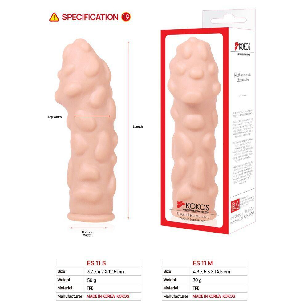 Насадка на член Kokos Extreme Sleeve ES.11 розмір S, потовщувальна, стимулювальний рельєф Sex Aura Київ - фото 5