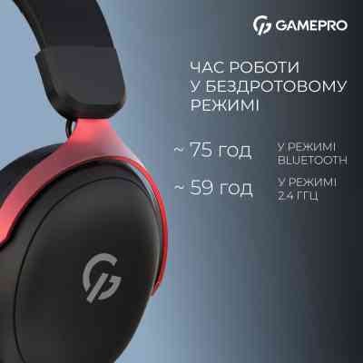 Наушники GamePro Asgard Freya Pro Wireless Black/Red (HSW201BR) Винница