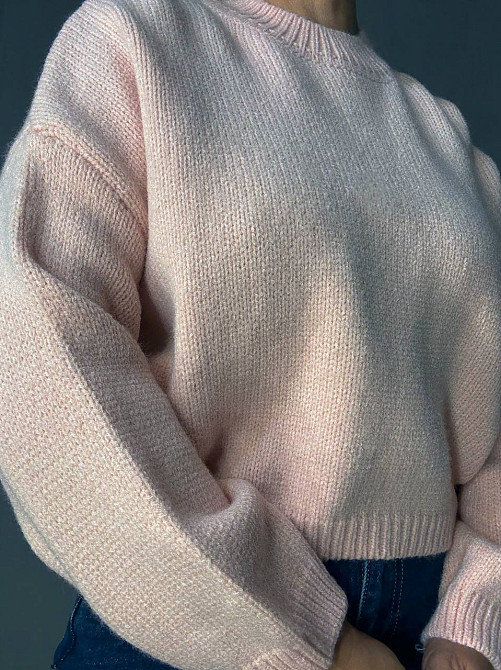 Светр жіночий Fancy Matinee 539 оверсайз однотонний, рожевий, one size Київ - фото 12