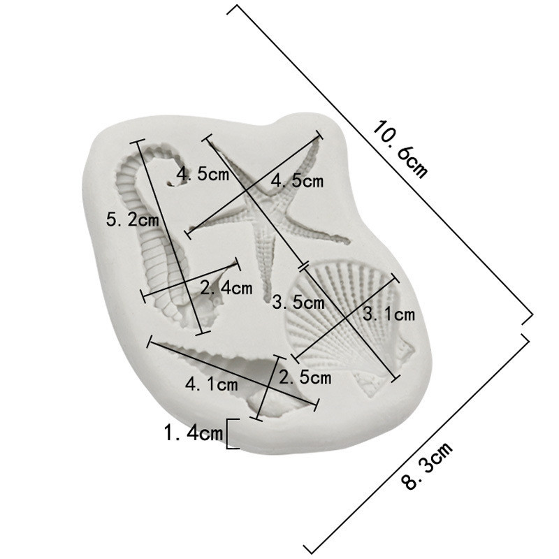 Молд силиконовый Ракушки 106 на 83 мм серый Киев - изображение 2
