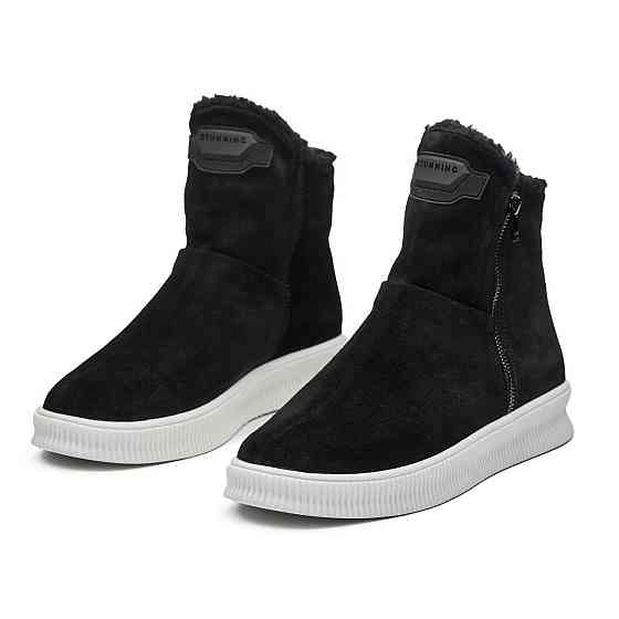 Чоловічі зимові стильні черевики з натуральної шкіри та хутра Харків