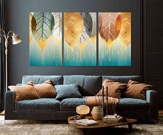 Модульна картина у вітальню/ спальню Абстракцезія ART-127_3A 70х130 см Київ