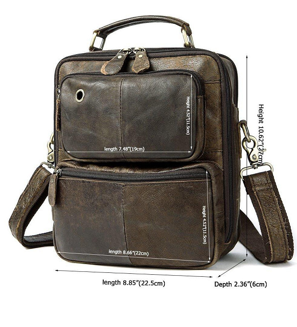 Cумка с эффектами старины мужская Vintage 14673 Рыжая Киев - изображение 5