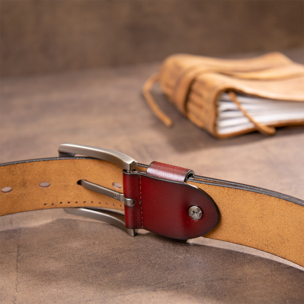 Ремень с дырками мужской Vintage 20381 Коричневый Киев - изображение 8