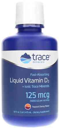 Рідкий вітамін Д3 Trace Minerals Research  Liquid Vitamin D3 5000 МЕ 473 мл вишня Київ