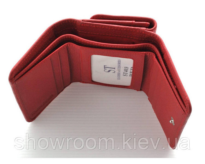 Кожаный женский кошелек (4031) красный Киев - изображение 3