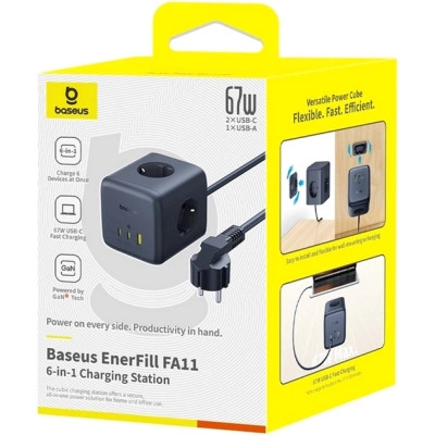 Сетевой фильтр питания Baseus EnerFill FA11 Cube Power Strip (E00082100123-00) Винница - изображение 11