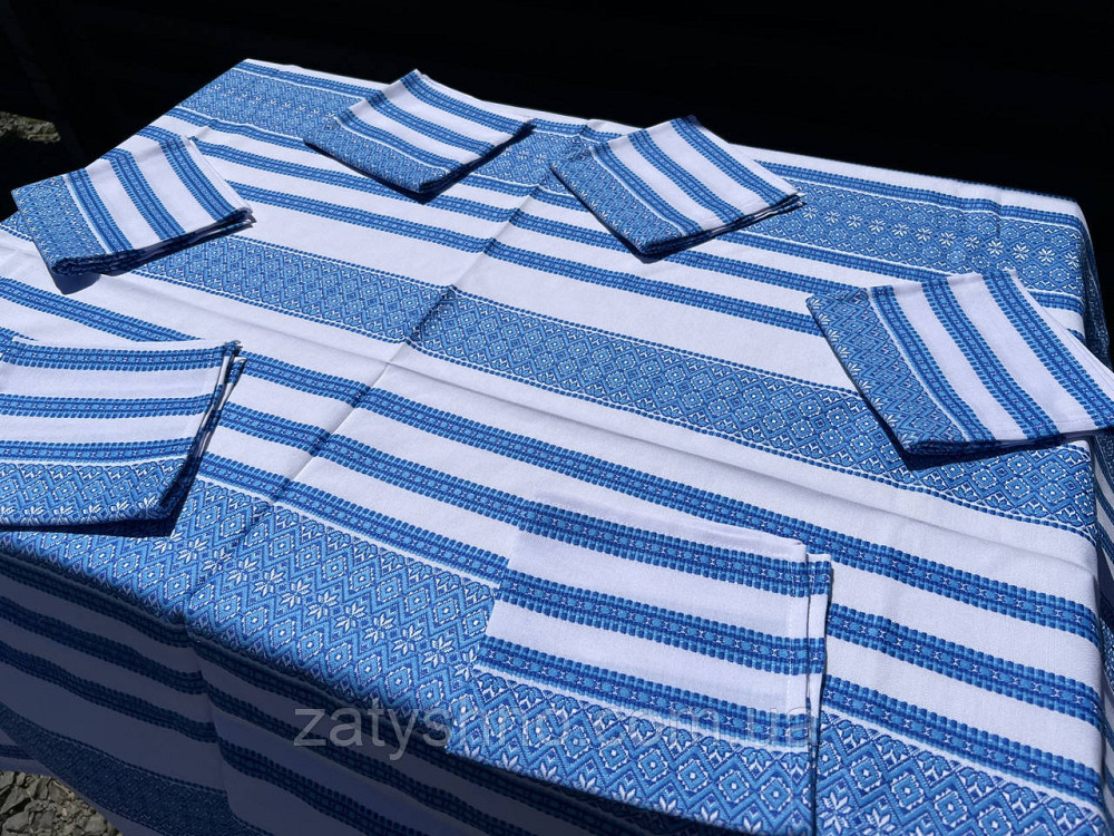 Синій скатертини на подарунок з серветками Київ - фото 10