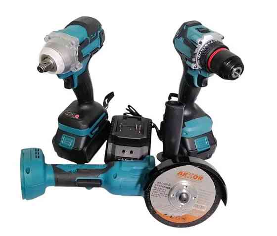 Набір інструментів 3 в 1 9713, шурупокрут, гайковерт, кутова шліфмашина Вінниця