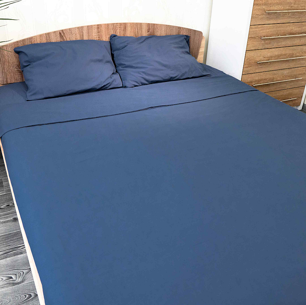 Підковдра 180x215 Поплін GM Textile 120 г/м2 Бавовна (Глибоко-синій) Суми - фото 2