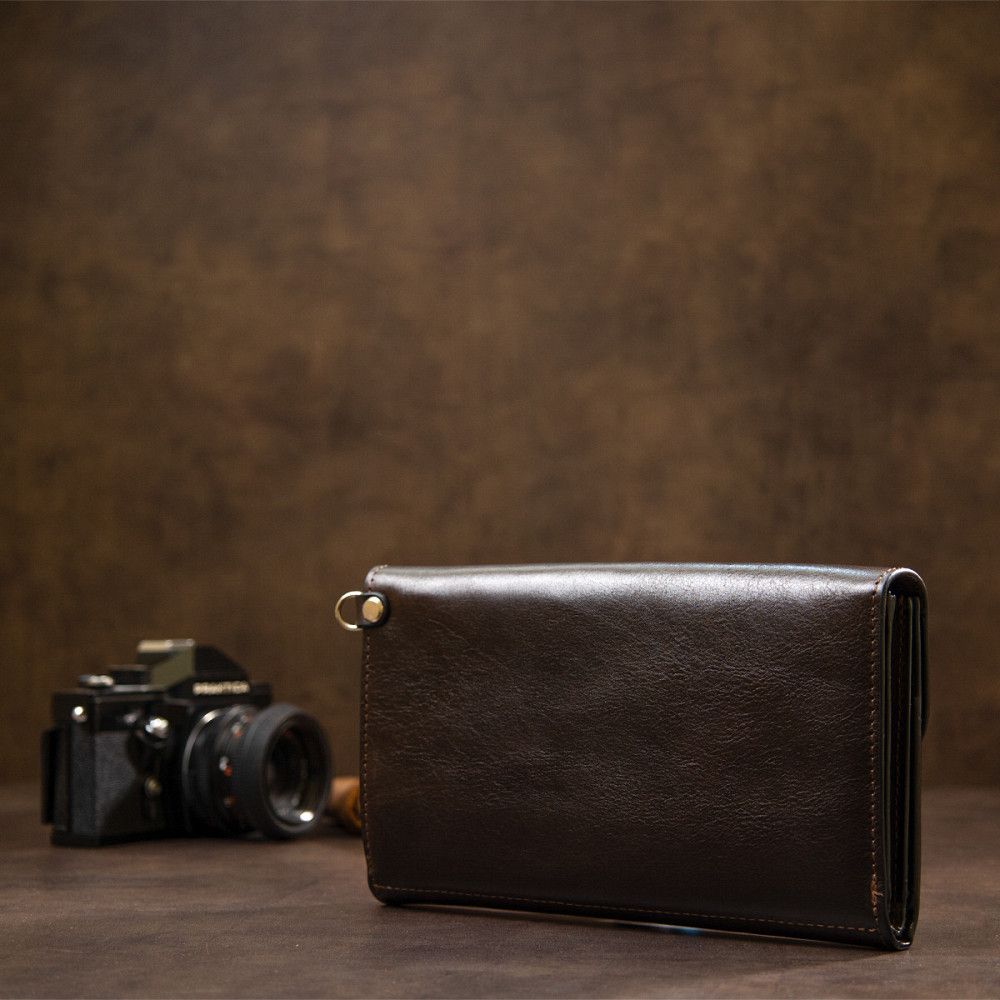 Мужской клатч из натуральной кожи Коричневый (GRANDE PELLE) Киев - изображение 2