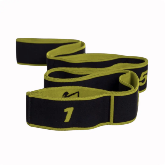 Резинка для фітнесу з петлями Queenfit 86,5 х 4см чорно-жовта Киев