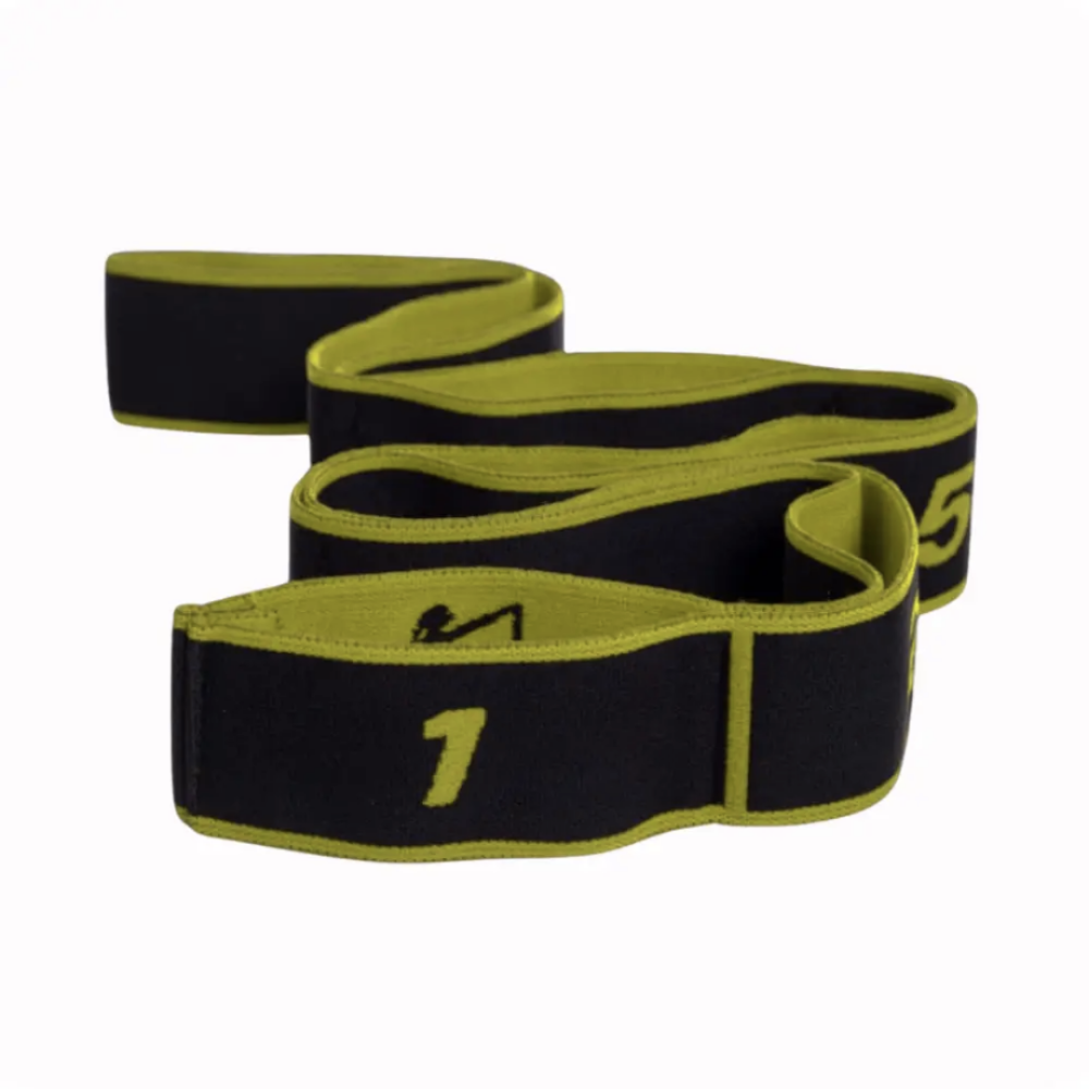 Резинка для фітнесу з петлями Queenfit 86,5 х 4см чорно-жовта Киев - изображение 5