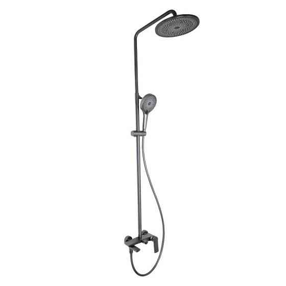 Душевая система из латуни Qtap Slavonice на три потребителя (с изливом) QTSLA111GMB45910 Gunmetal Black Харьков