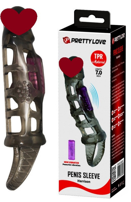 Насадка-презерватив с вибрацией PRETTY LOVE - Harrison Penis sleeve, BI-026209-1 Sex Aura Киев - изображение 1