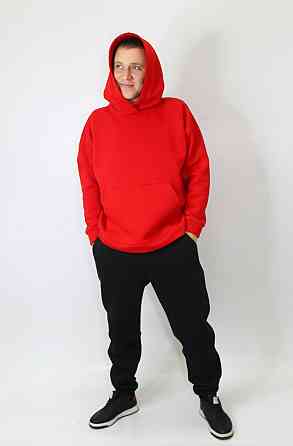 Чоловічий спортивний костюм на флісі Червоно-чорний 48 Харків