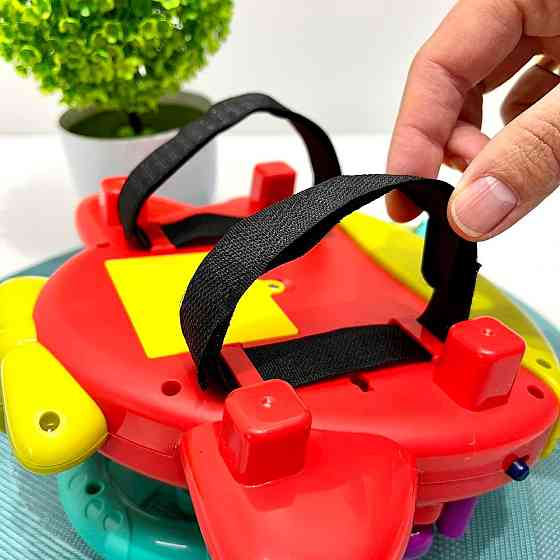 Руль інтерактивний музичний Limo Toy Автотренажер українською мовою кріпиться на коляску/ліжечко Червоний (HB 0077) Чернігів