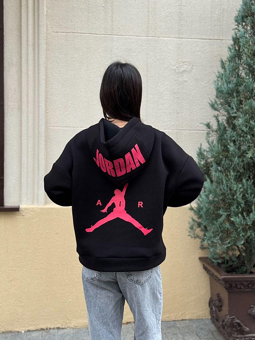 Жіноча стильна комфортна тепла худі турецька трьохнитка на флісі. Чорний, 42/44 Одеса - фото 1