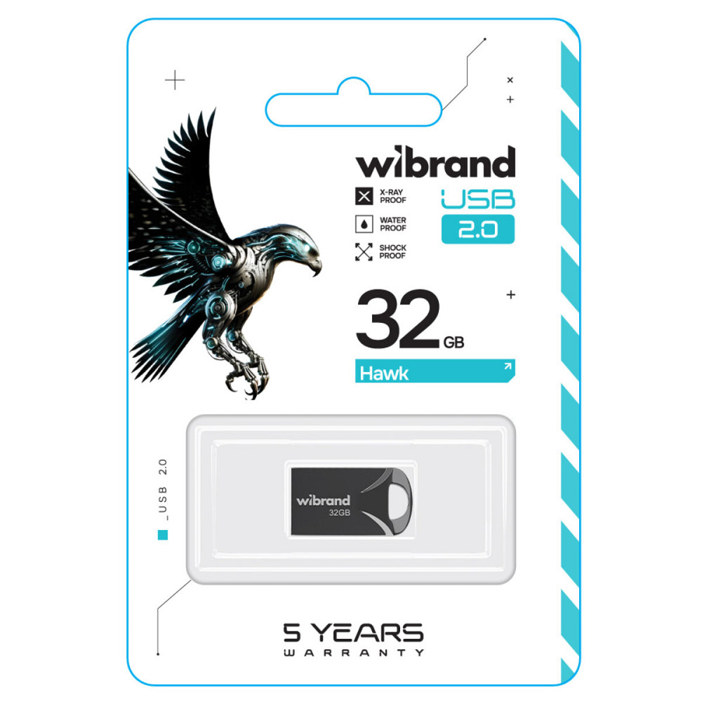 Flash Wibrand USB 2.0 Hawk 32Gb Black (WI2.0/HA32M1B) Київ - фото 2