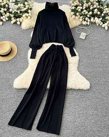 Женский базовый теплый костюм: кофта и штаны Турецкая Ангора Черный, 42/46 Одесса