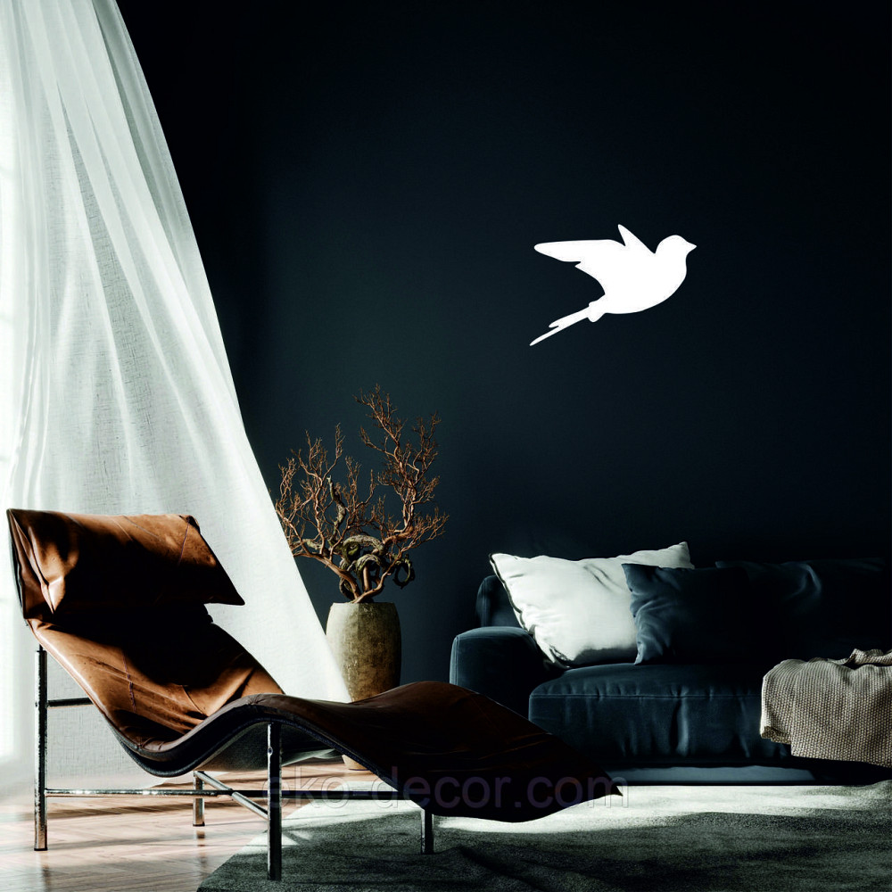 Декоративне настінне Панно «Пташка» Декор на стіну(ціна за 1шт) 20*14 см, Білий Київ - фото 1