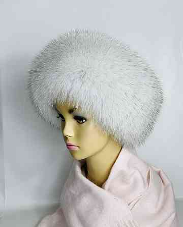 Хутряна пов'язка на голову жіноча з песця Натуральний Харків