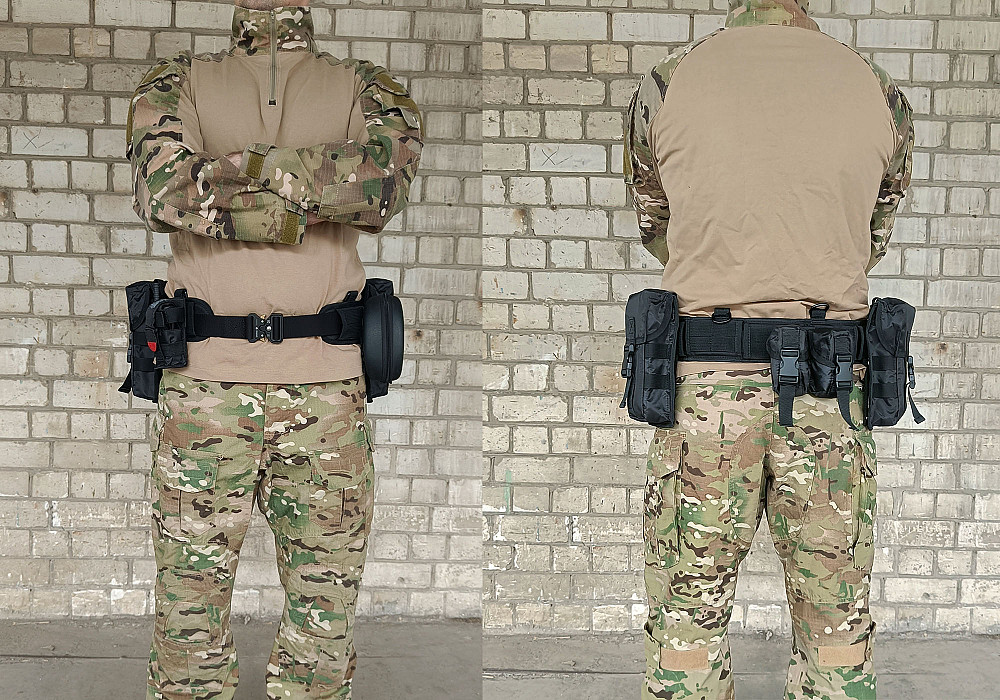 Розвантажувальний тактичний пояс РПС із кріпленням MOLLE чорний (варбелт, warbelt) Коломия - фото 5