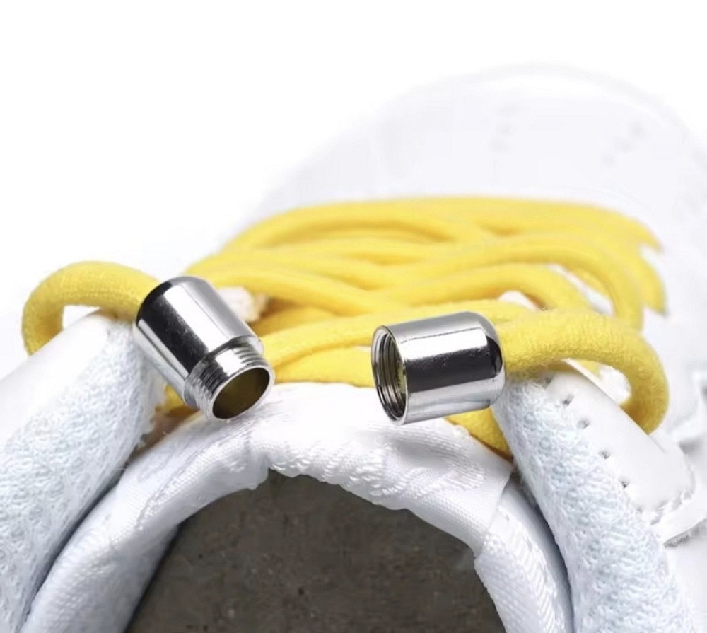 Шнурки эластичные полукруглые без завязок с металлическими застежками Желтый Смела - изображение 3