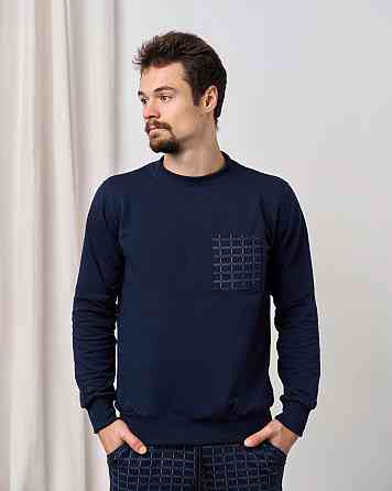 Мужской теплый домашний костюм со штанами в клетку - Байка Tom John 93378 L Киев