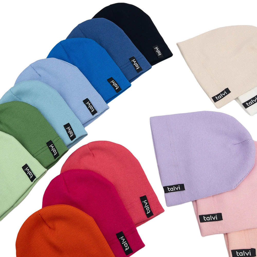 Детская шапочка для новорожденных малышей в рубчик объем 38-40 см (0-3 месяца) Тифани Talvi голубой Кривой Рог - изображение 4