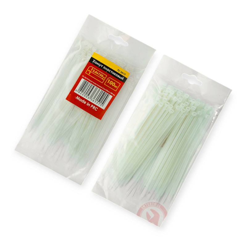 Хомут 400 x 4,8 білий пластиковий Мукачево - фото 1