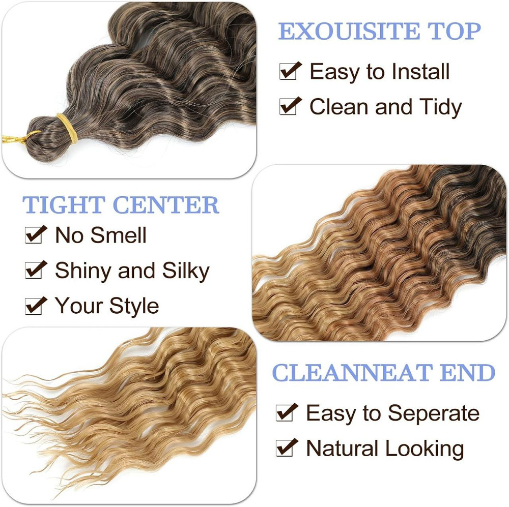 Дредлоки волнистые коричневые омбре 55см синтетические волосы пряди для наращивания крючком плетение кос дреды Киев - изображение 3