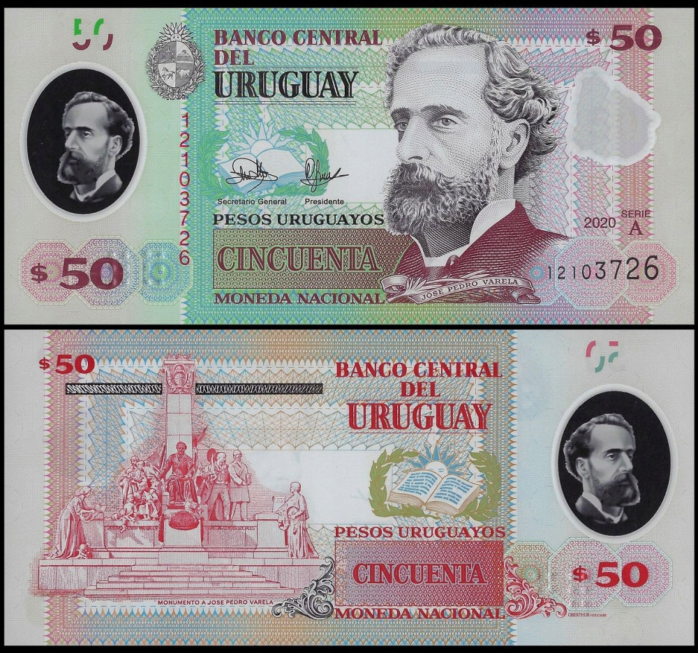 Уругвай 50 песо 2020 р Полімер UNC Р-102а Полтава - изображение 1