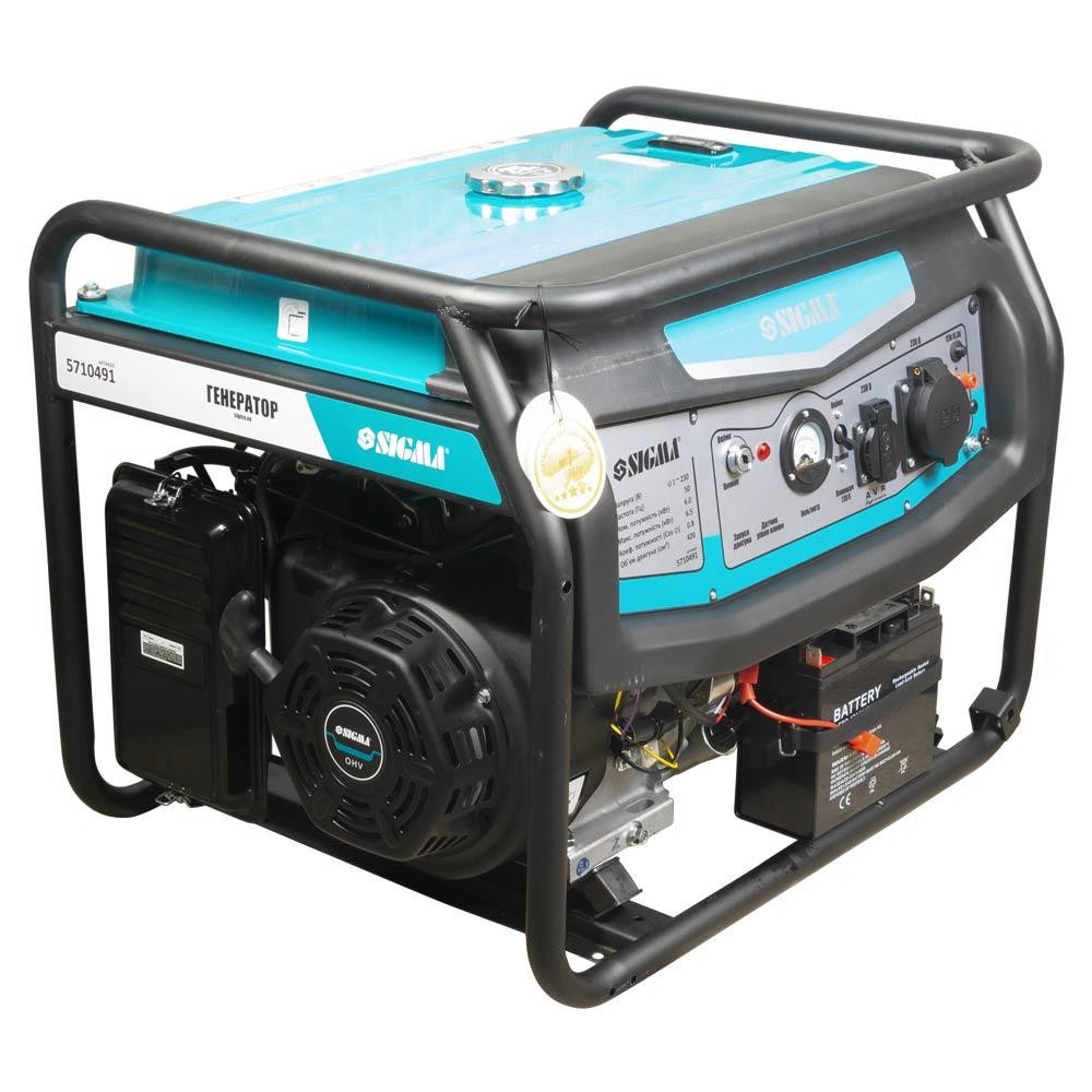 Генератор бензиновий 230 В 6.0/6.5 кВт 4-тактний електрозапуск SIGMA (5710491) Київ - фото 8