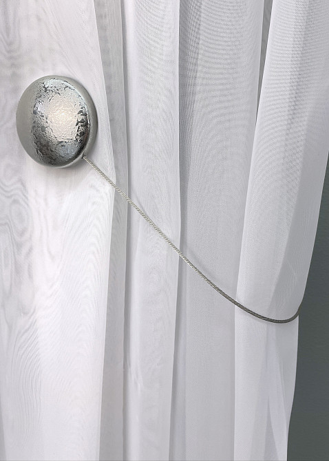 Магниты для штор и гардин Круг набор 2 шт Серебристый (81-142) Киев - изображение 2