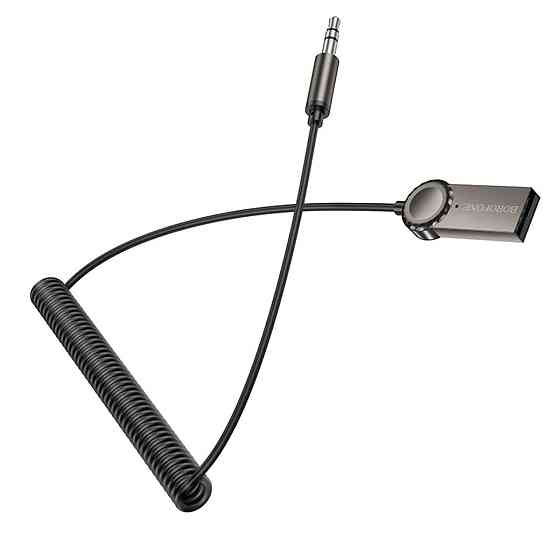 Bluetooth бездротовий ресивер BOROFONE BC56 Peaceful car AUX BT receiver with cable Metal Gray 6941991113031 Одеса