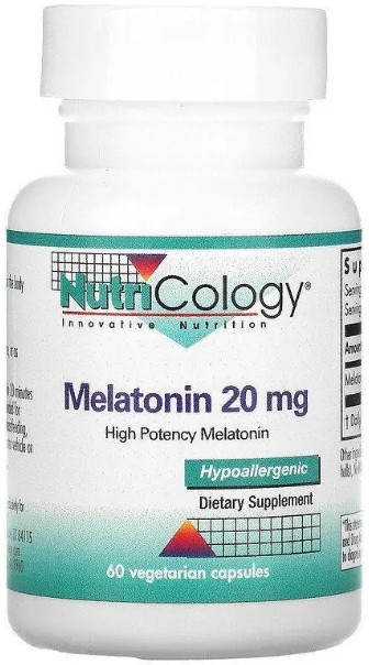 Мелатонин Nutricology Melatonin 20 мг 60 капс Киев - изображение 1