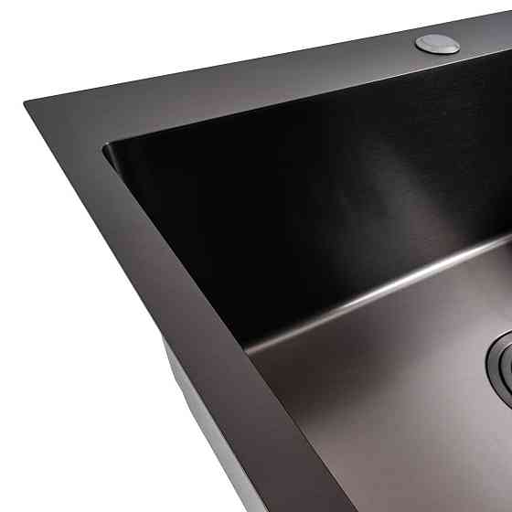 Кухонна мийка PVD чорна 65*45 Valeso Handmade (сифон круглий, 3,0/0,8) Коломия