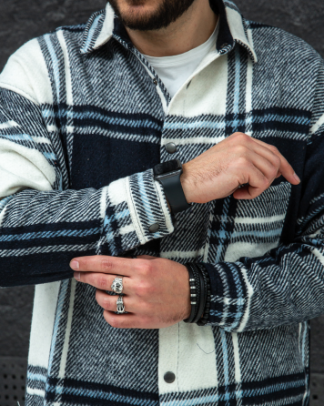 Сорочка чоловіча байка Біло-Темноносиній L Харків