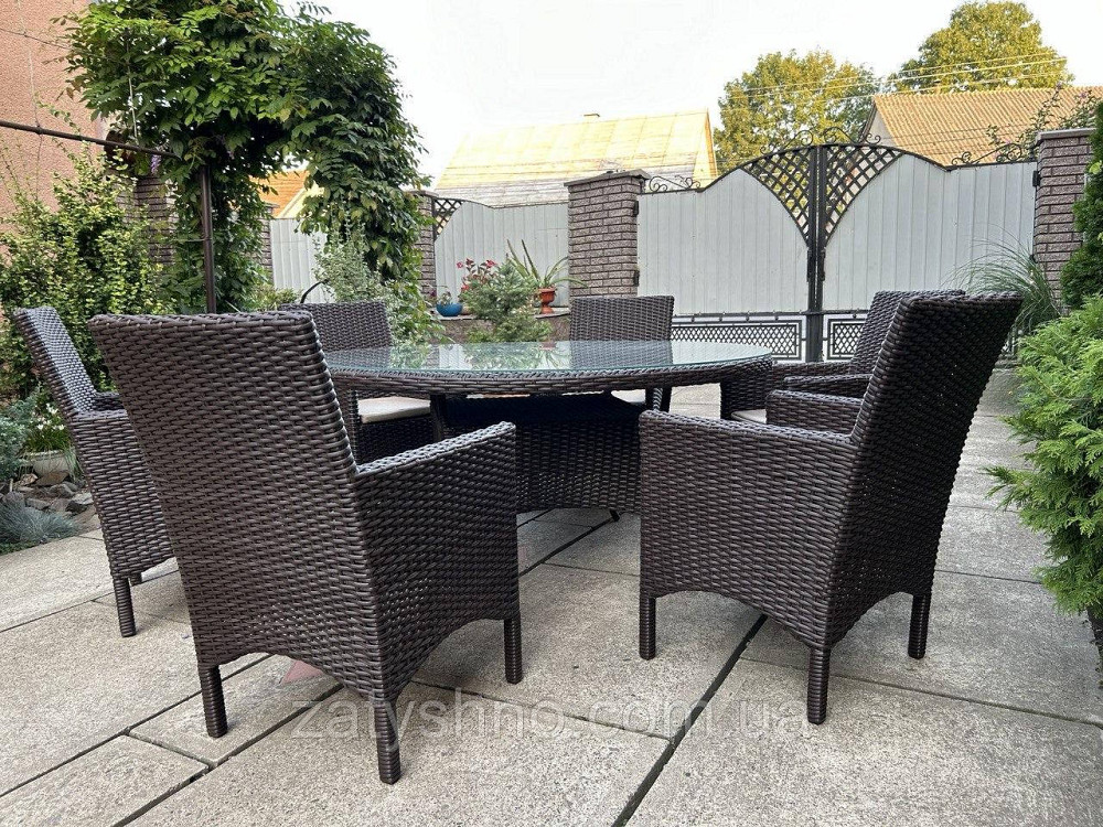Ротангові меблі вуличні на 6 чоловік коричневі Київ - фото 4