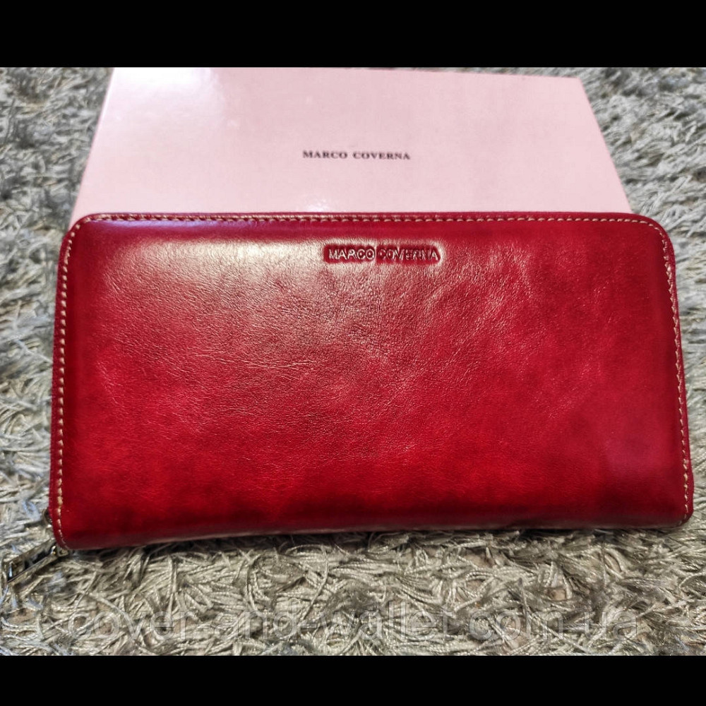 Червоний жіночий шкіряний гаманець клатч на блискавці Marco Coverna MC 7003 Київ - фото 6