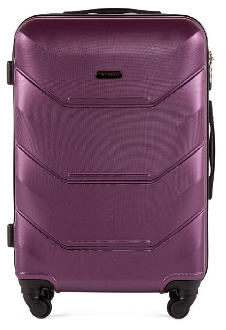Чемодан пластиковый WINGS 147 большой 75 см фиолетовый Киев - изображение 2