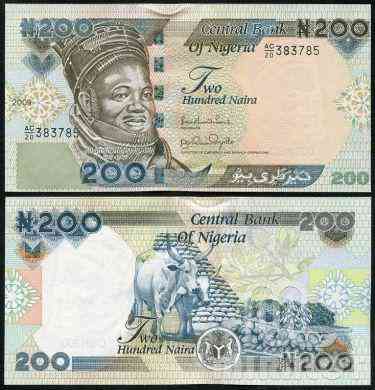 Nigeria Нигерия - 200 Naira 2007 UNC Полтава