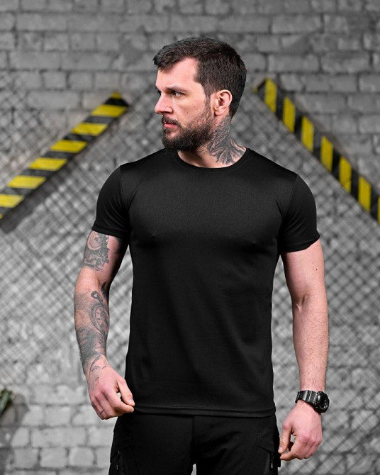 Тактична потовідвідна футболка обериг black ДЛ7238 Одеса - фото 2