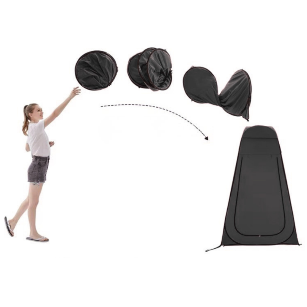 Палатка для душа туристическая 120х120х190 см автоматическая,кабинка кемпинговая для переодивания,душа,туалета чёрная Каменец-Подольский - изображение 3