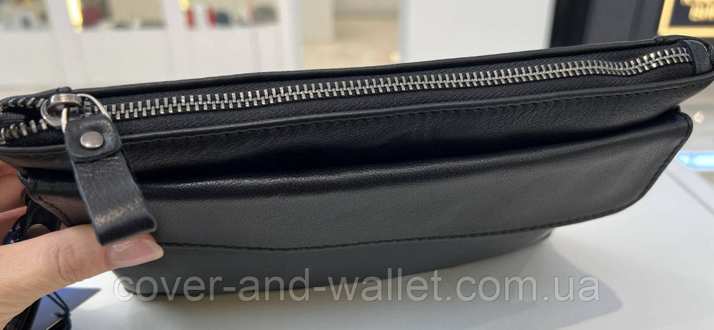 Великий чоловічий шкіряний клатч на блискавці з кишенею для телефону ST 8700 Київ - фото 14